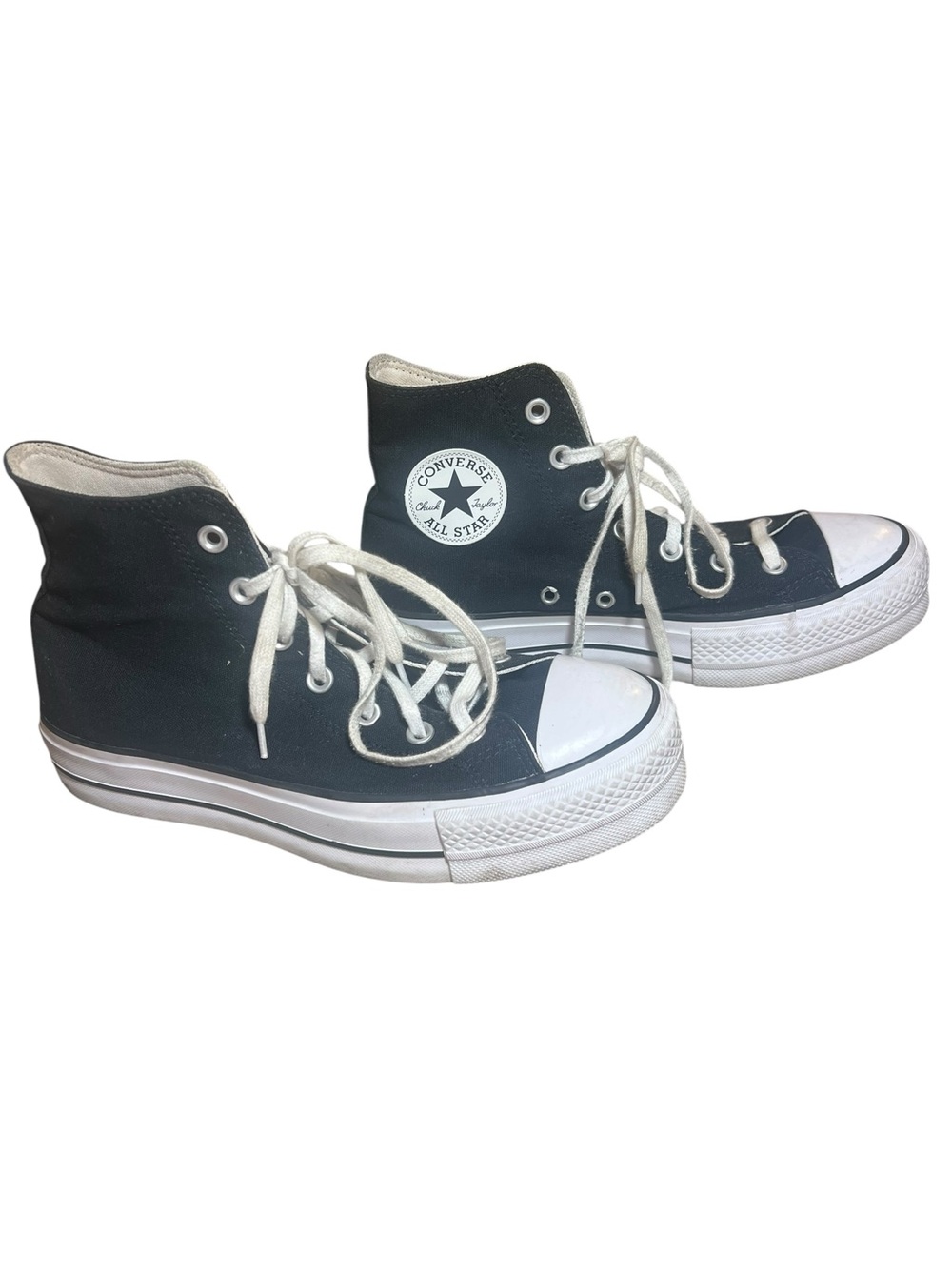 Converse High Top Sneakers in Black and White US 8.5